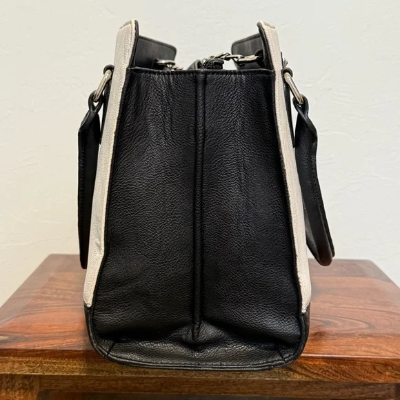 Nine West Structured Satchel / Shoulder Bag Cream & Black - Picture 4 of 14